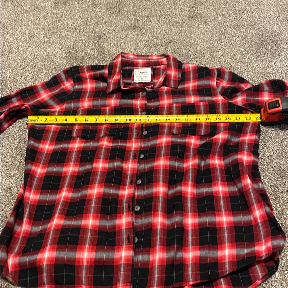 Sonoma Red and Black Plaid Button Down Shirt - Picture 5 of 6